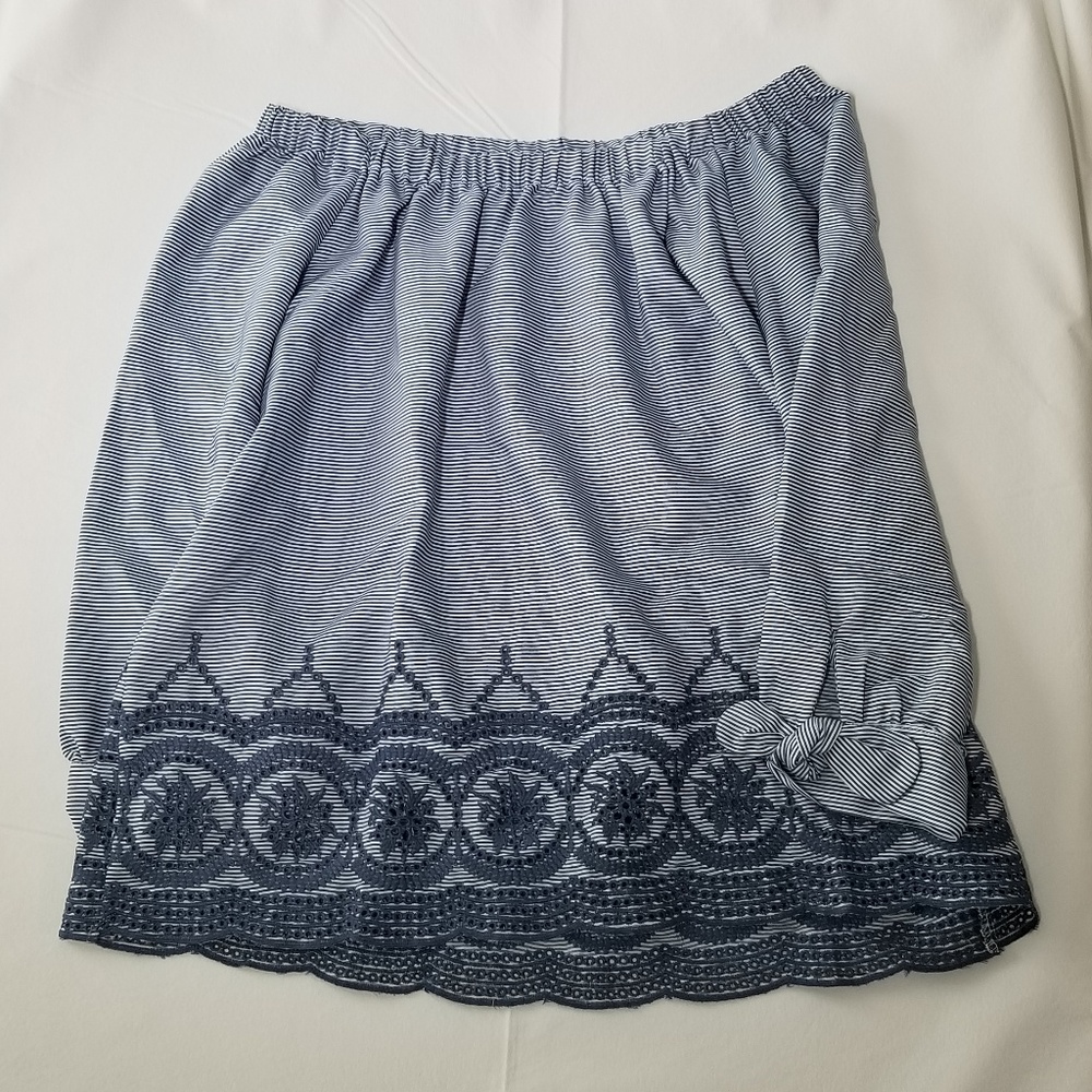 Blouse - Skyblue Off-Shoulder Ties on Sleeves